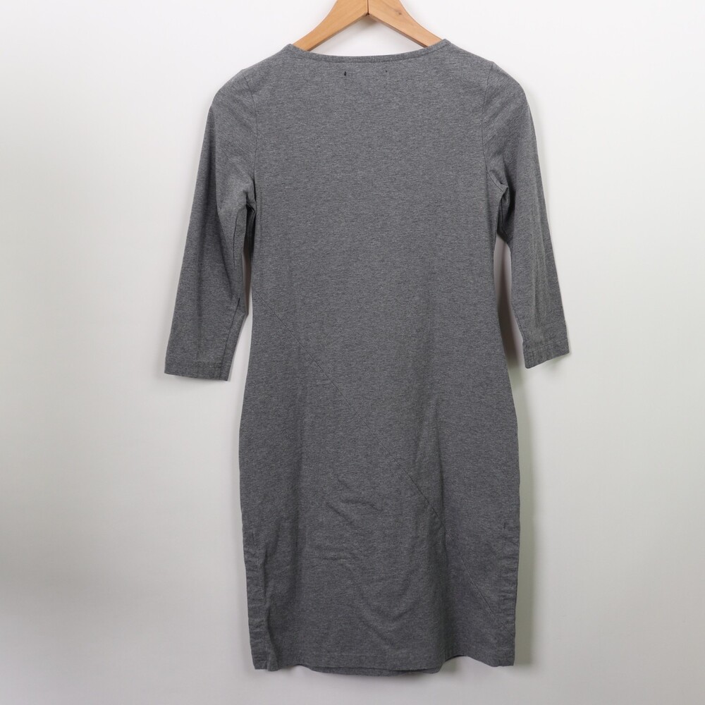 Betabrand 30 Day Travel Knit Dress Gray Ruched 3/4 Sleeve XS - Picture 6 of 11